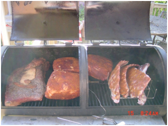 Barbecue Brisket, Pork Ribs, smoked Pork Butt