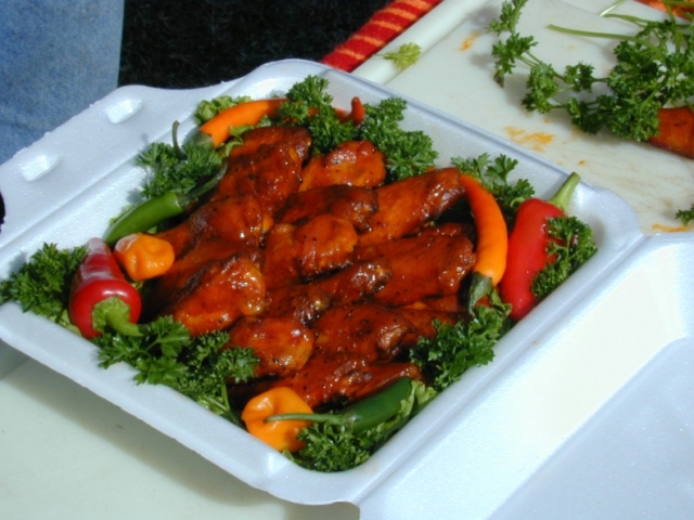 Barbecued Chicken, Chicken wings, Jack Daniels, competition turn in box