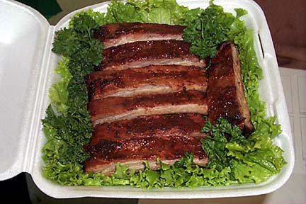 Barbecue ribs, competition turn in box